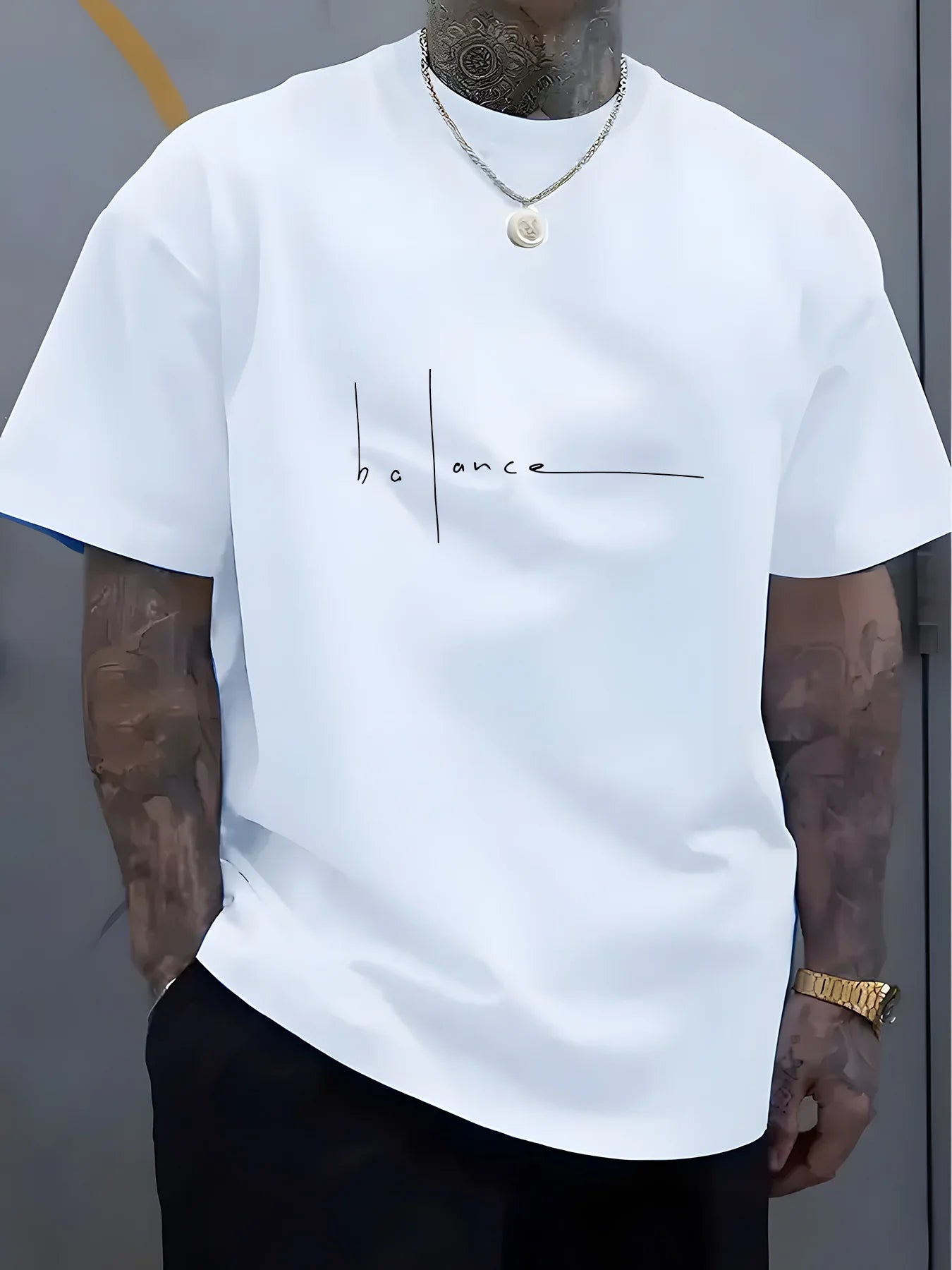 Men's Cotton Graphic Print Crew Neck T-Shirt