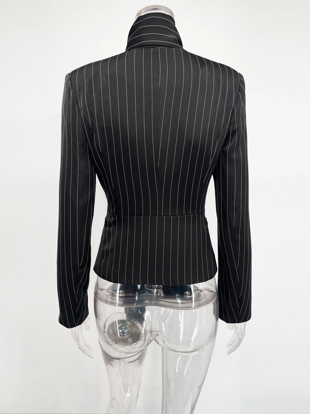 Women Short Dress Set Fashion Striped V-Neck Luxury Ribbon Blazer Skirt