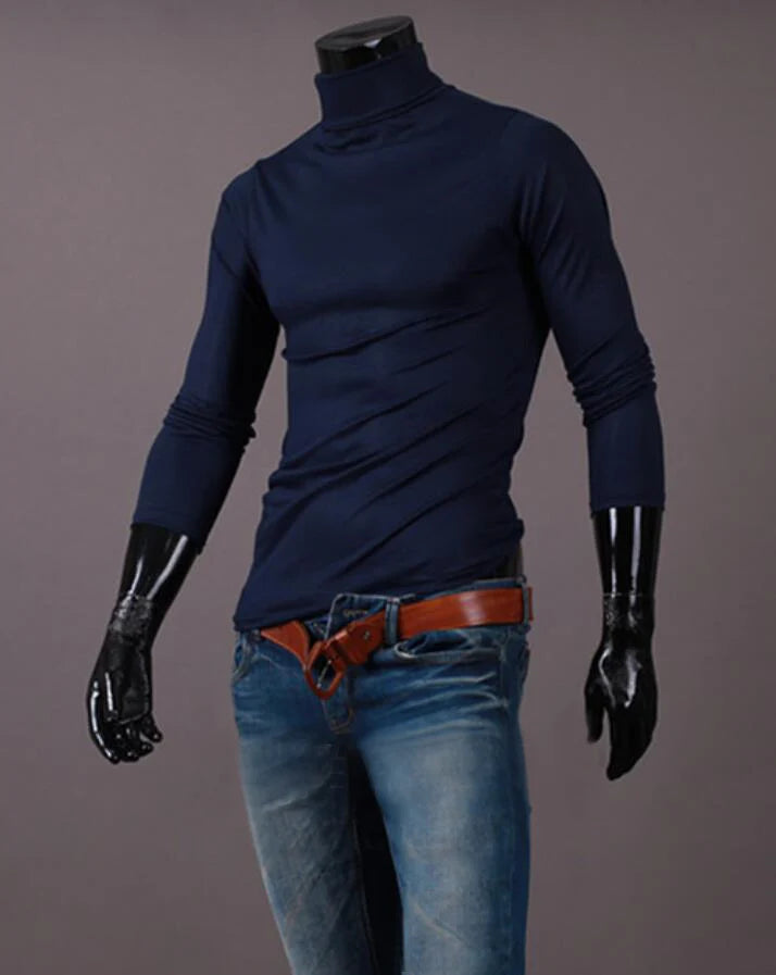 Thermal Underwear Tops Men Winter Clothes Thermal Shirt Autumn Men's Winter Tights High Neck Thin flattering Fit Long Sve T-shirt