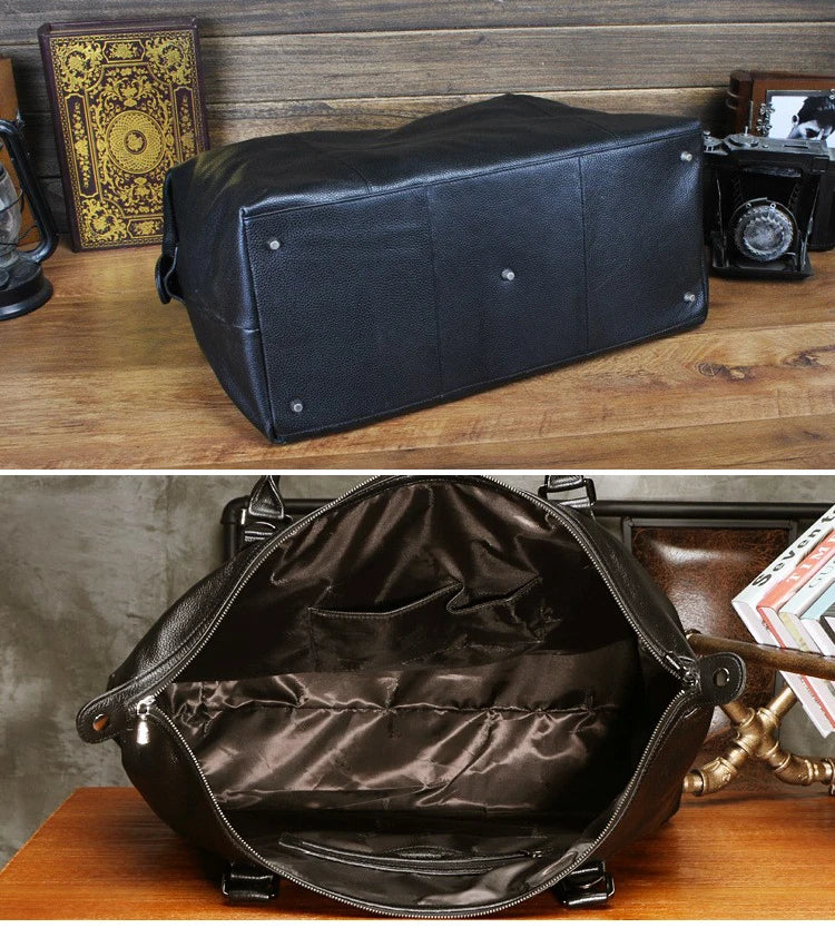 Fashion Genuine Leather Travel Duffle Bag