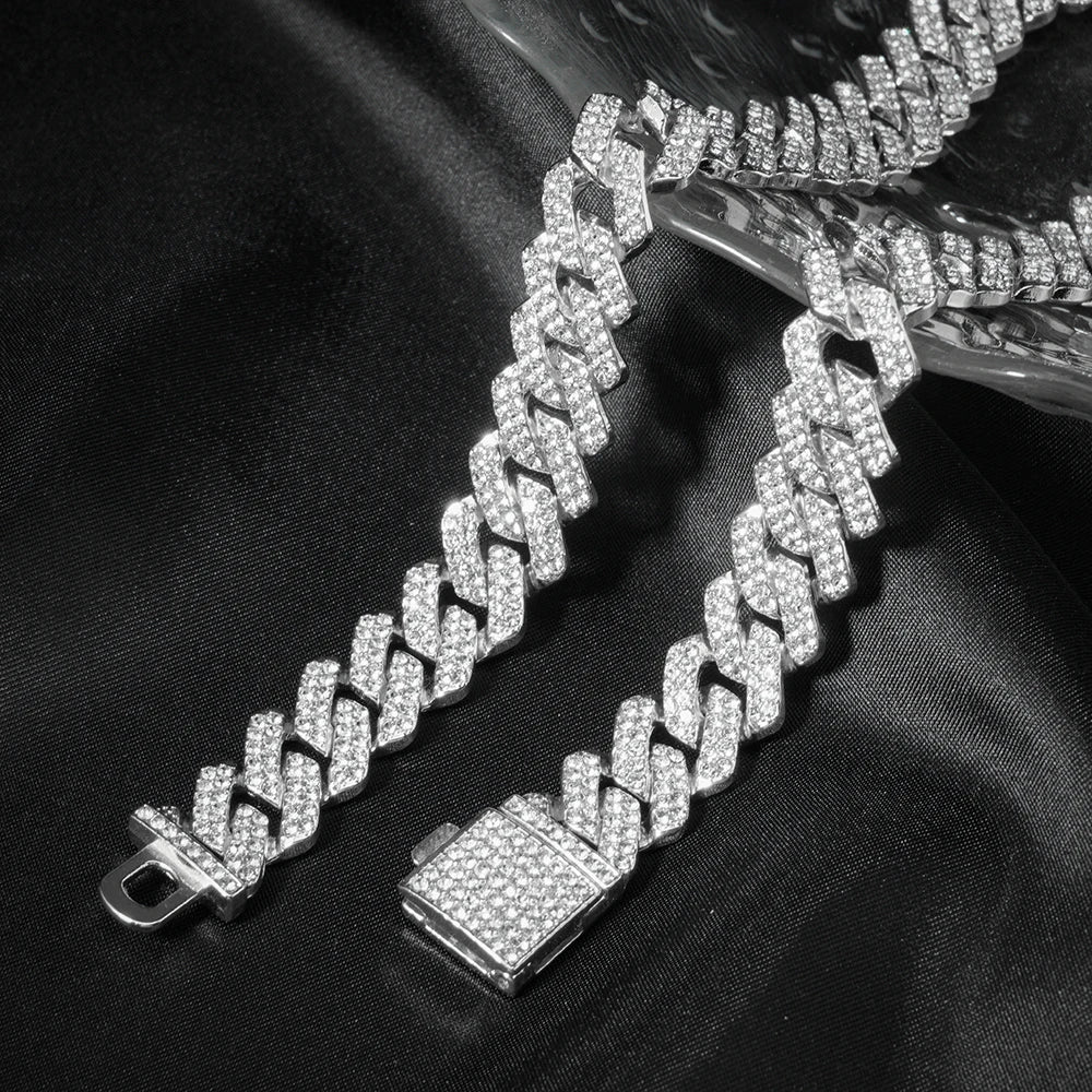 Men's 3-Piece Cuban Chain Watch & Bracelet Jewelry Set