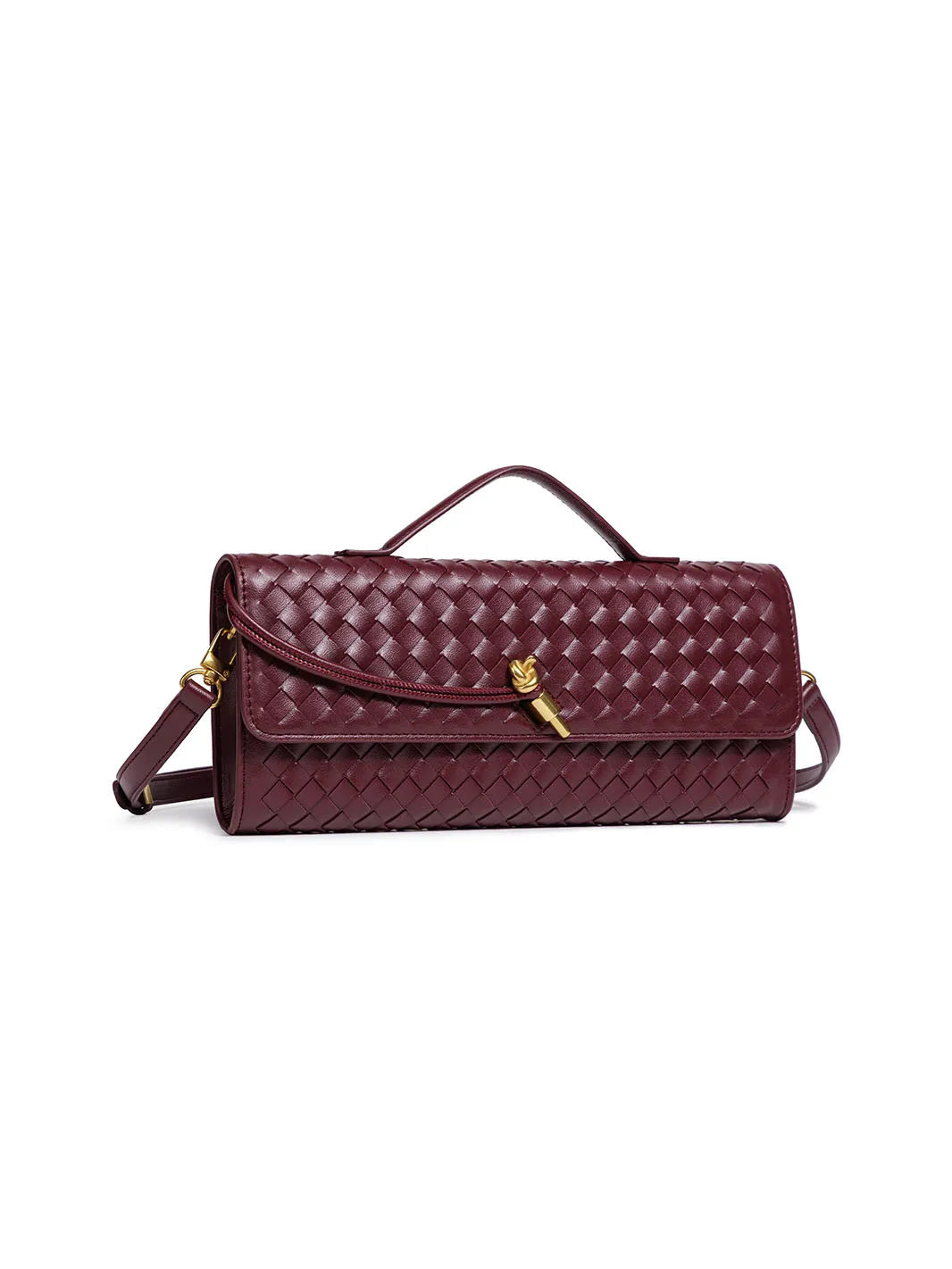 Handwoven Accordion Monk Strap Clutch Bag