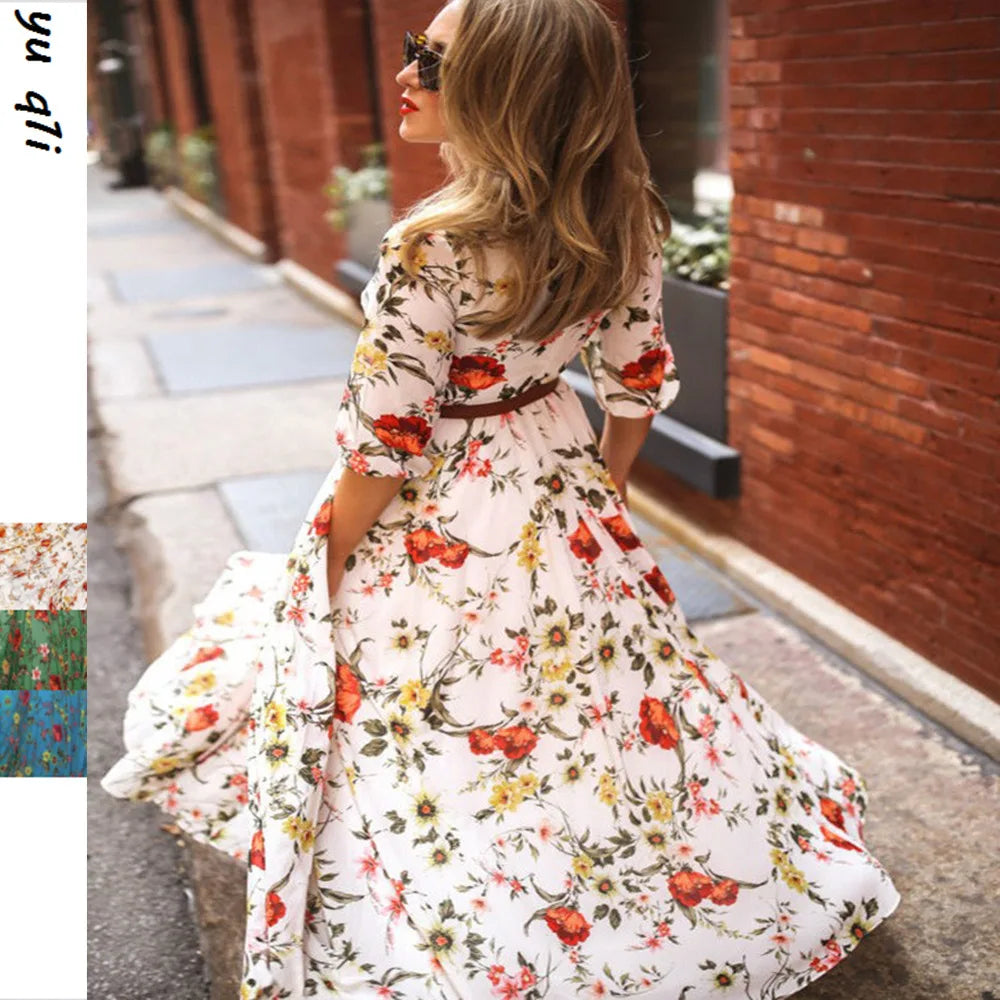 Elegant Long Sleeve Evening Gown | Gold Detail Side Slit flattering Fit Formal Dress
