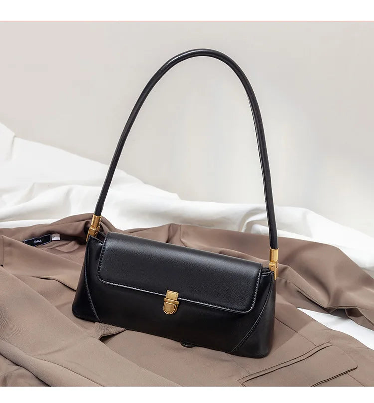Vintage PU Baguette Underarm Commuter Handbag