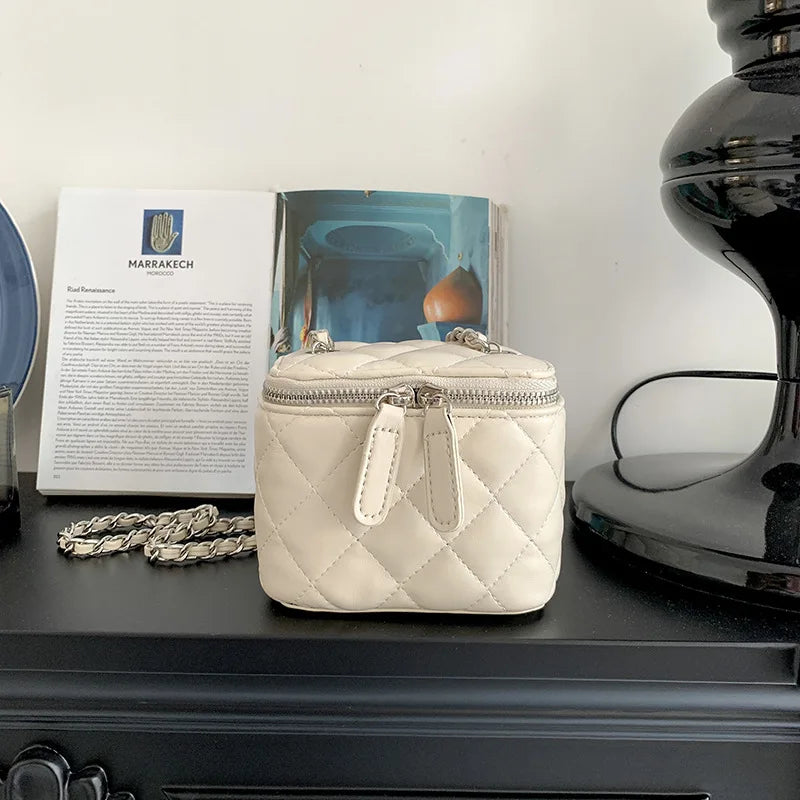 Mini Denim Chain Box Crossbody Bag