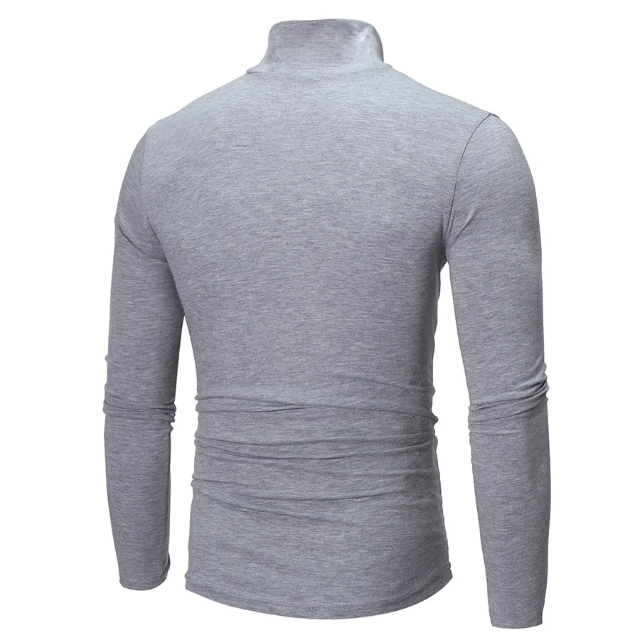 Thermal Underwear Tops Men Winter Clothes Thermal Shirt Autumn Men's Winter Tights High Neck Thin flattering Fit Long Sve T-shirt