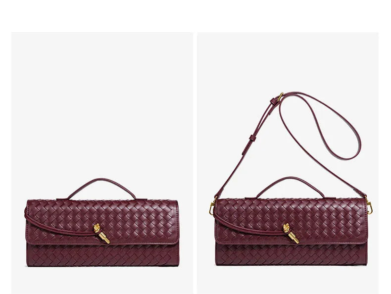 Handwoven Accordion Monk Strap Clutch Bag