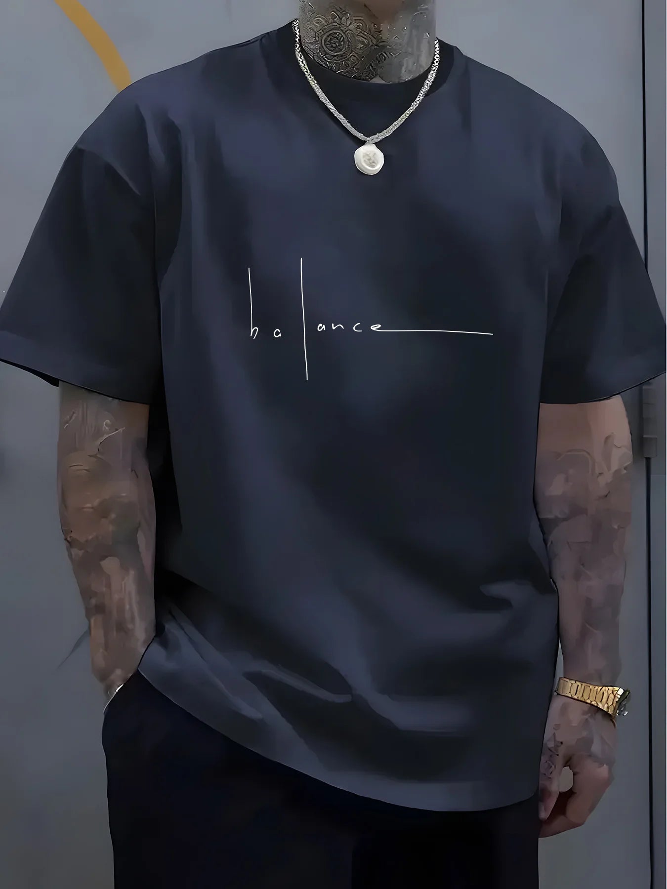 Men's Cotton Graphic Print Crew Neck T-Shirt