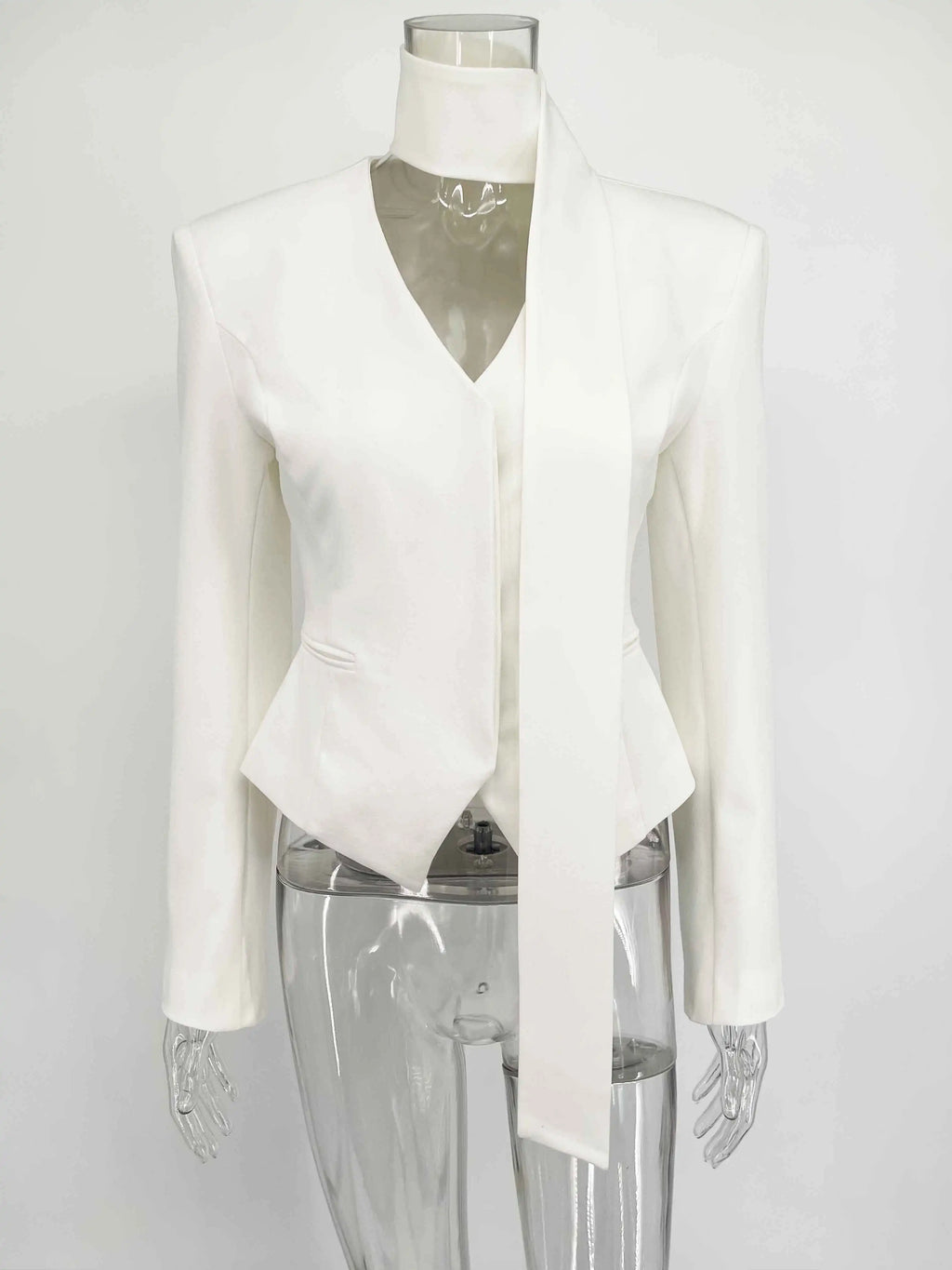 Women Short Dress Set Fashion Striped V-Neck Luxury Ribbon Blazer Skirt