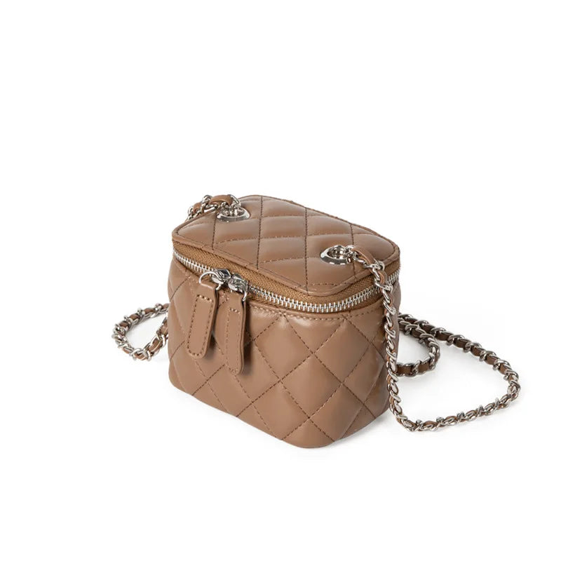 Mini Denim Chain Box Crossbody Bag