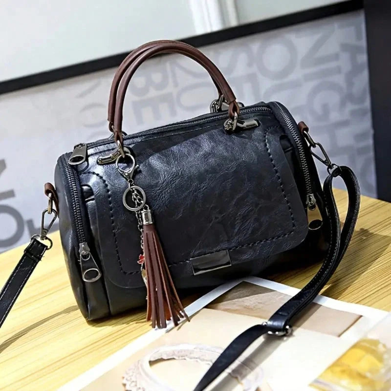 Tassel Decor Large Capacity Boston Crossbody