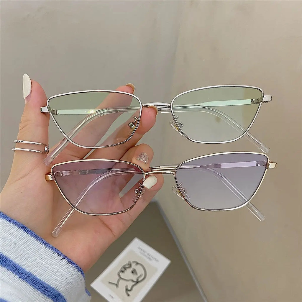 Fashion Cat Eye Sunglasses for Women Classic Anti-Reflective Vintage Square Metal Frame Sun Glasses Driving Eyewear UV400 Очки