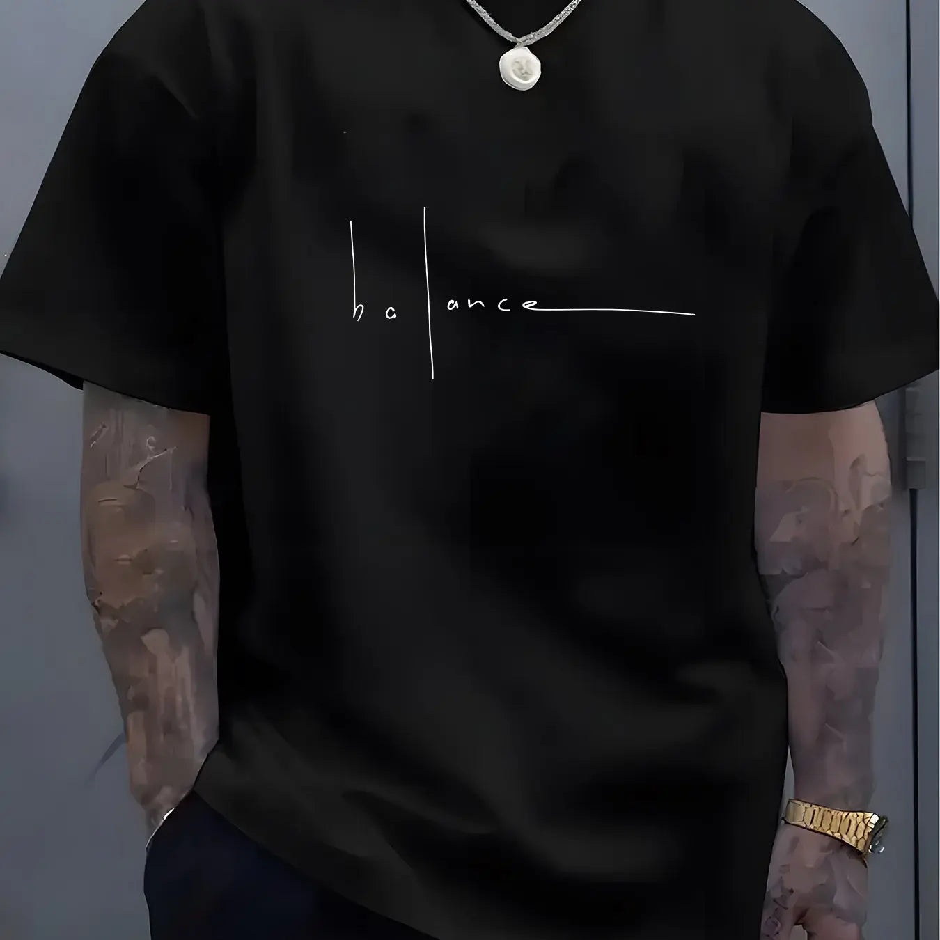 Men's Cotton Graphic Print Crew Neck T-Shirt