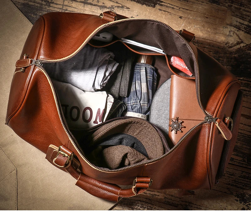 Genuine Leather Luxury Duffle Bag