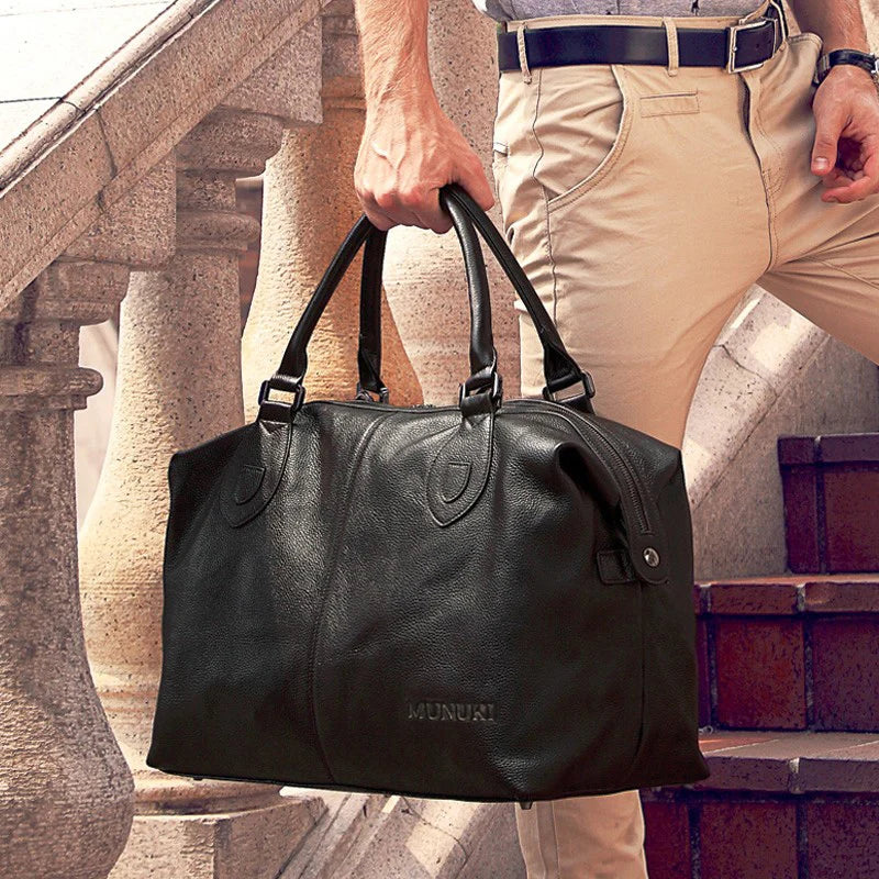Fashion Genuine Leather Travel Duffle Bag