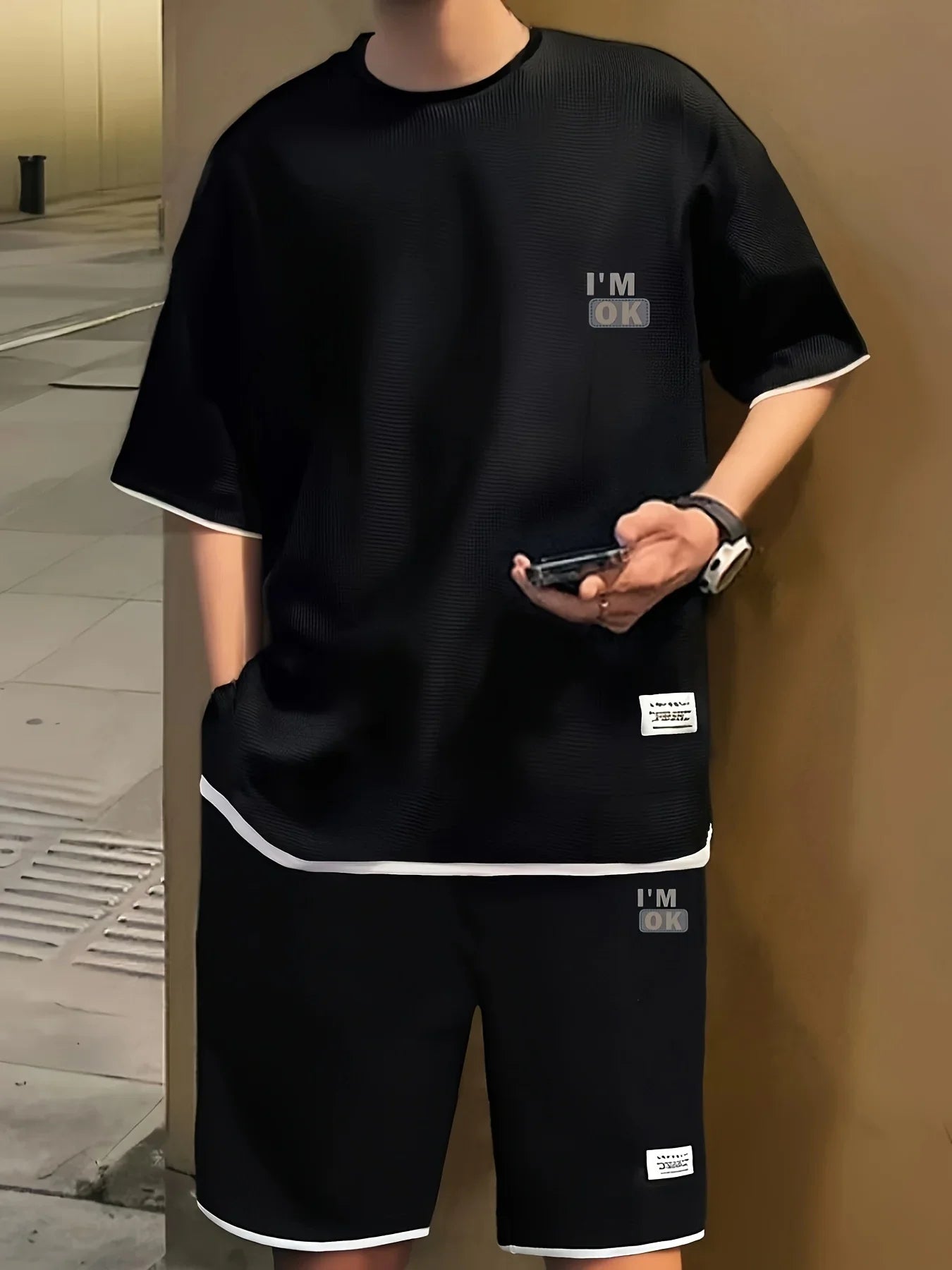 Men Summer Tracksuit Short T-Shirt +Shorts Set Sports Fashion Outfit Casual Sets Oversized Male Clothing Streetwear Suit for Men