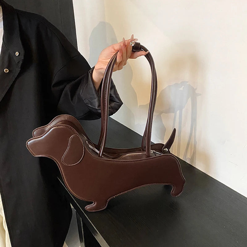 3D Dachshund Novelty Shoulder Bag