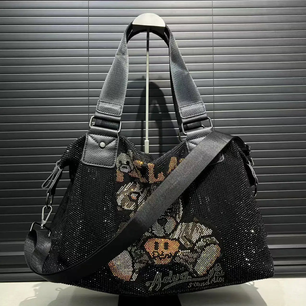 Diamond Teddy Bear Shiny Shoulder Bag
