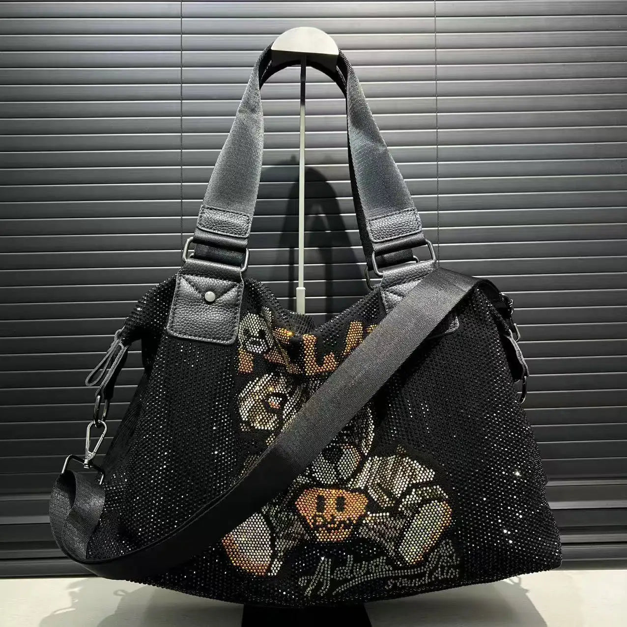 Diamond Teddy Bear Shiny Shoulder Bag