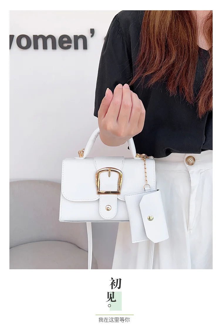 PU Leather Small Square Crossbody Bag - Nitamoje