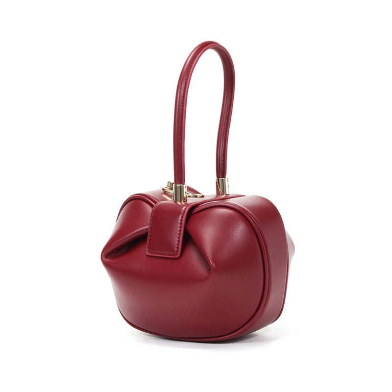 Hifashion Cowhide Mini Cloud Dumpling Evening Clutch