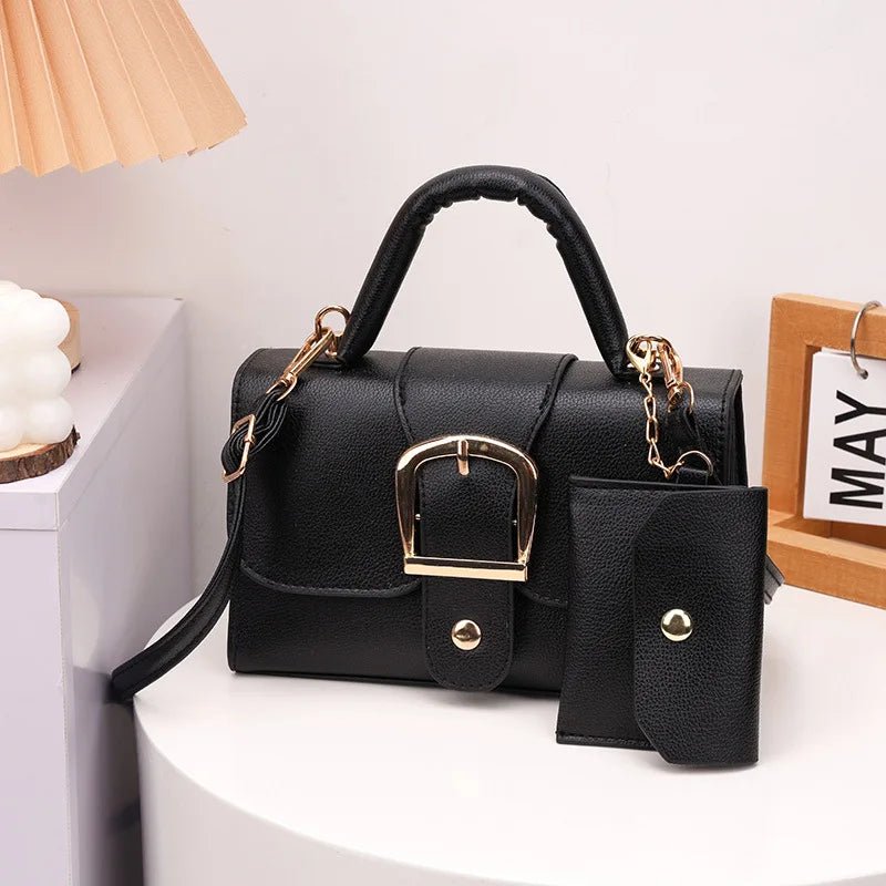 PU Leather Small Square Crossbody Bag - Nitamoje