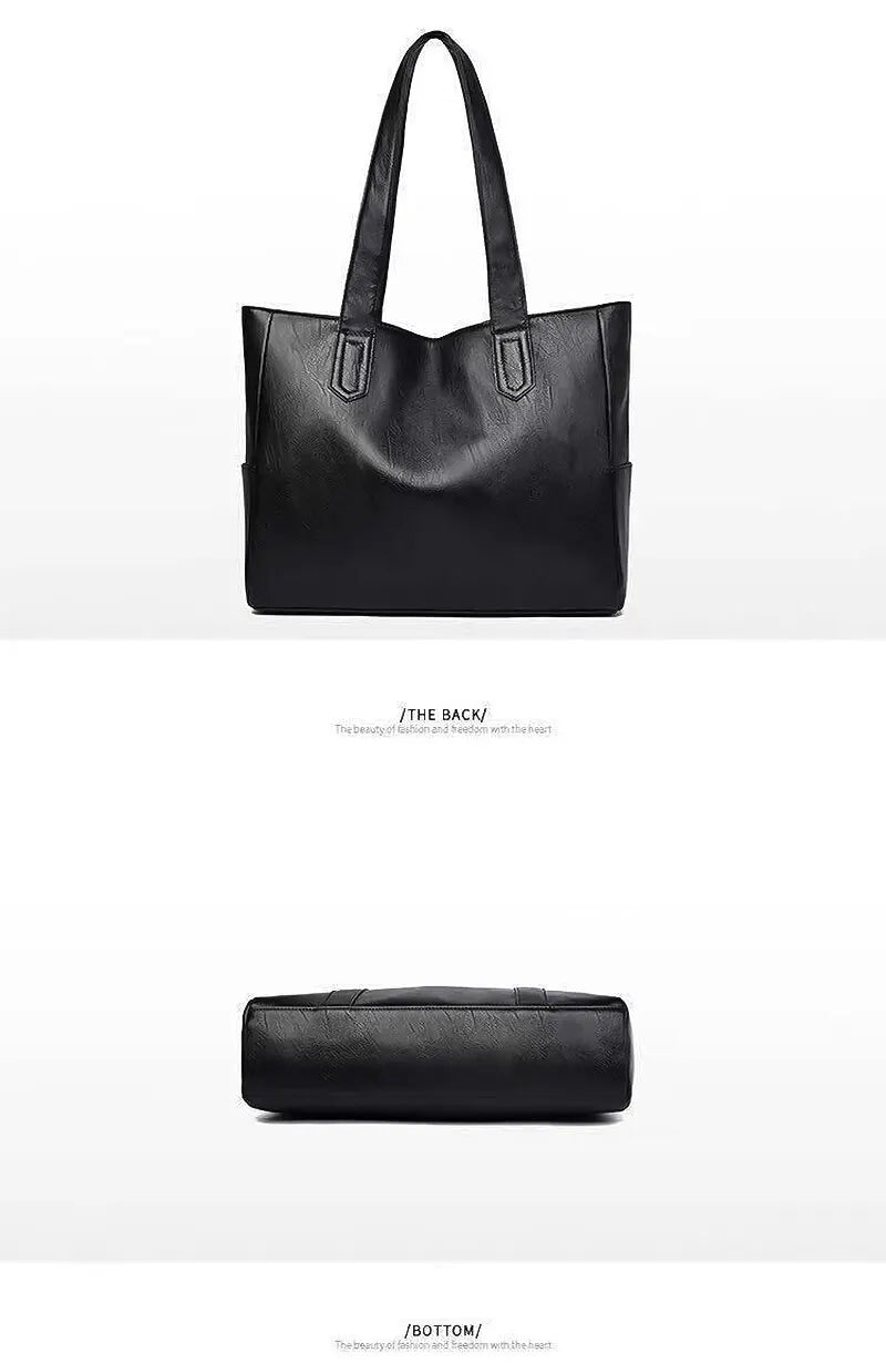 Vintage Ladies Bag Large Capacity Handbag , Vintage Plain Shoulder Bag , Ladies Commuter Casual Handbag - Nitamoje