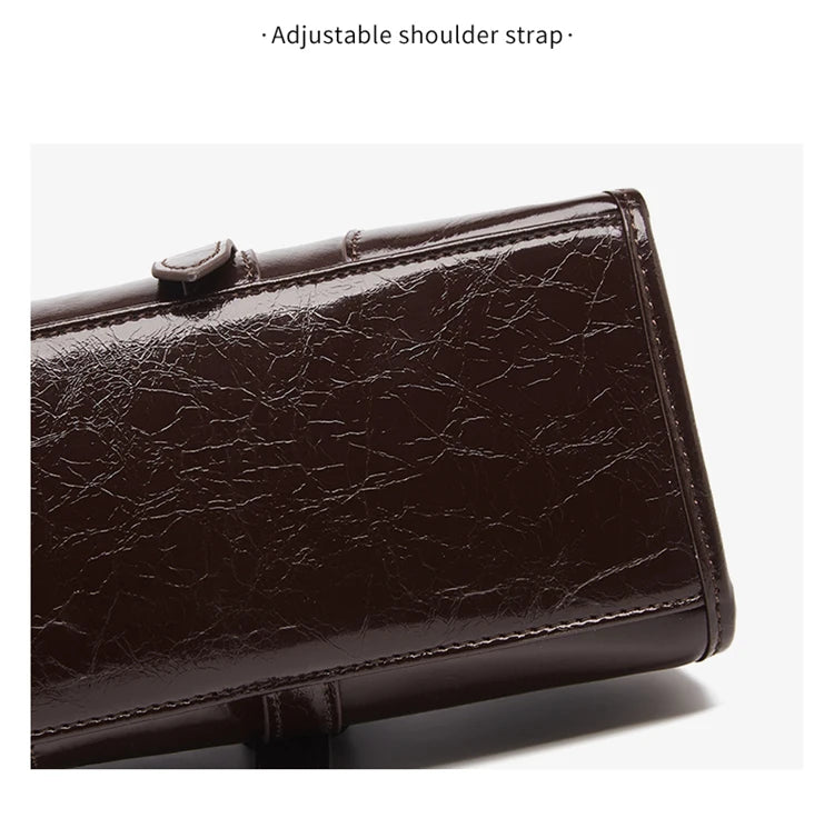Women's Oversized Genuine Leather Retro Underarm Shoulder Bag
