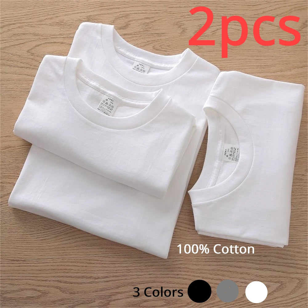 2-Pack Cotton Couple T-Shirts | Unisex Short Sve Tees
