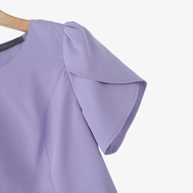 Puff Sve Bow Office Tunic Blouse