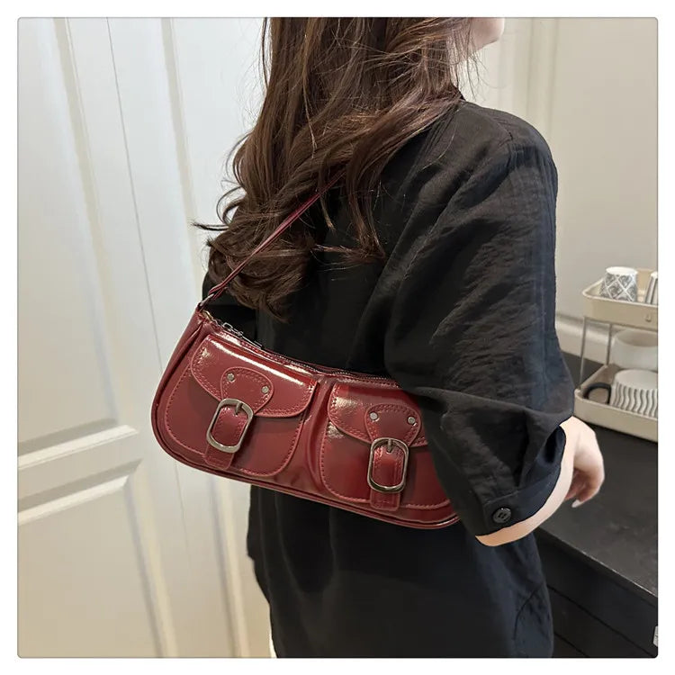 Y2K Vintage Double Pocket Underarm Clutch Purse
