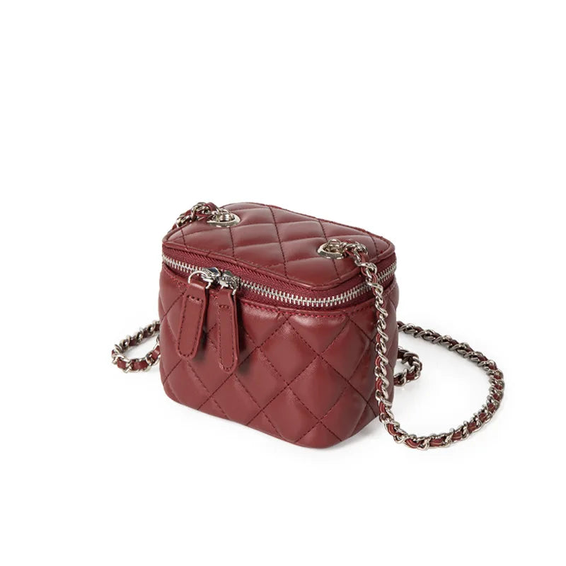 Mini Denim Chain Box Crossbody Bag