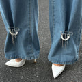 Retro Sweet Imitation Pearl Metal Chain Tassel Pendant Pin Pants Foot Chain  Creative Girl Fashion Sweet Fashion Jewelry