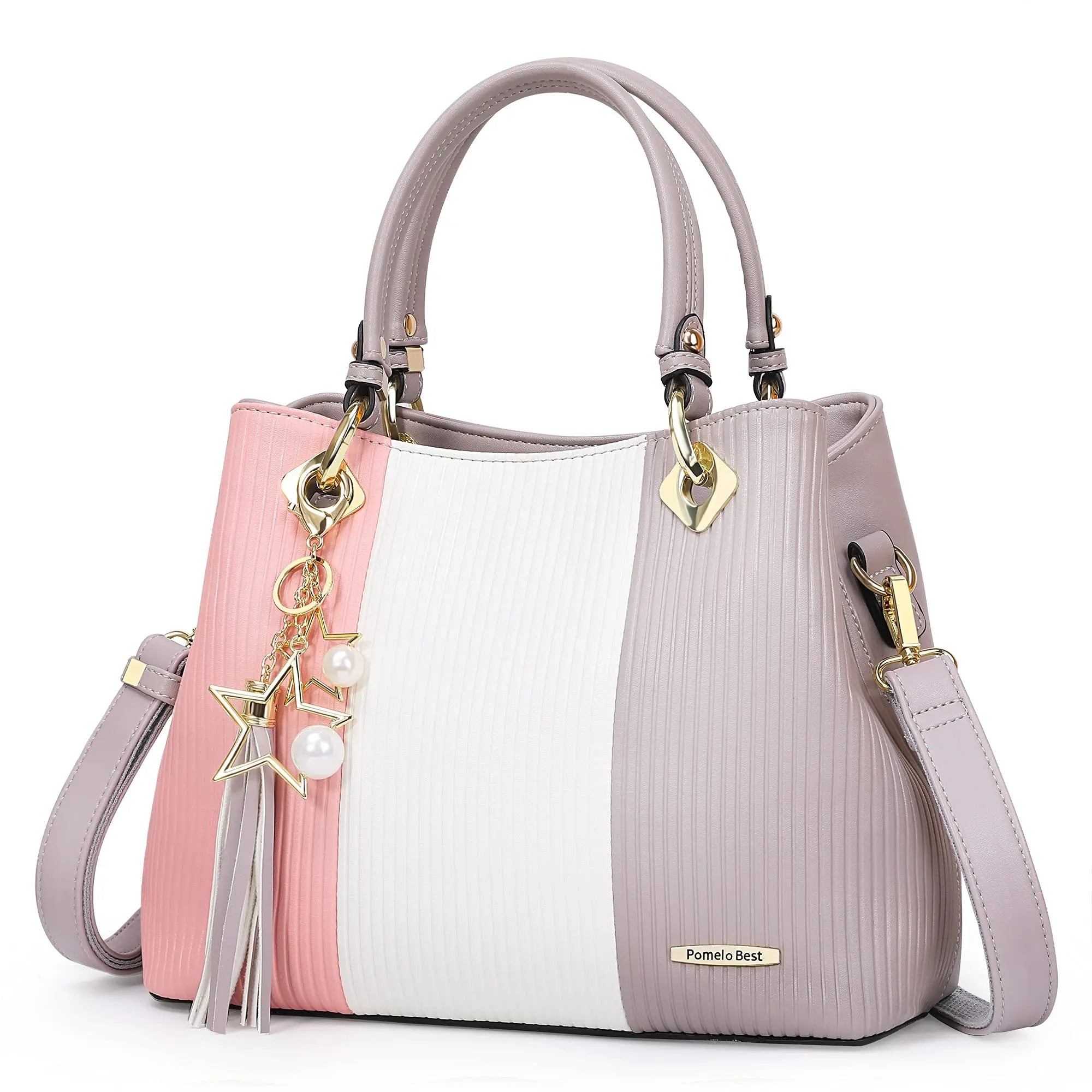 PU Leather Waterproof Multi-Pocket Tote Bag