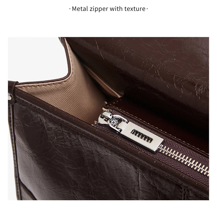Women's Oversized Genuine Leather Retro Underarm Shoulder Bag