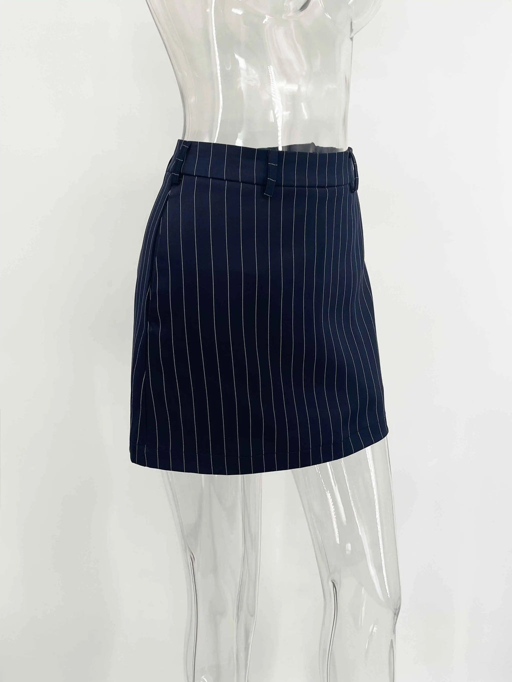 Women Short Dress Set Fashion Striped V-Neck Luxury Ribbon Blazer Skirt
