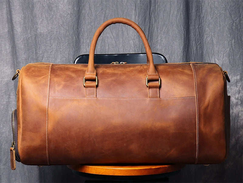 Vintage Crazy Horse Leather Duffle Bag