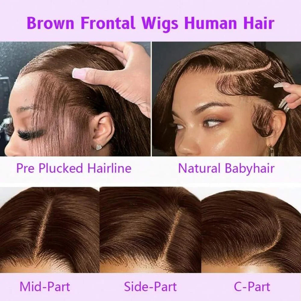 Chocolate Brown Body Wave HD Lace Front Wig