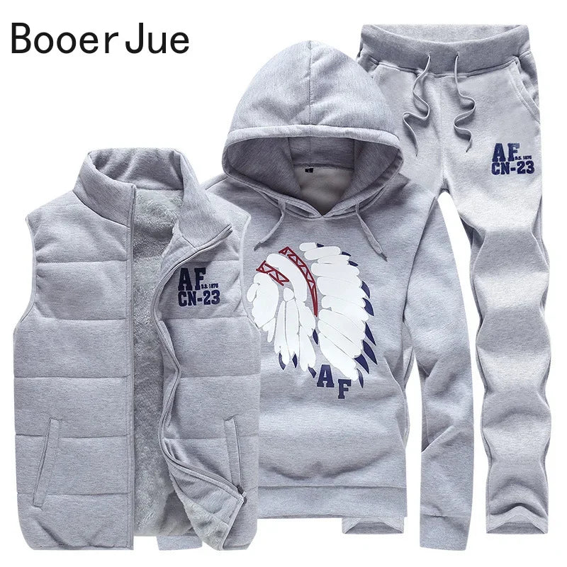 Men's 3-Piece Hoodie, Vest & Pants Set