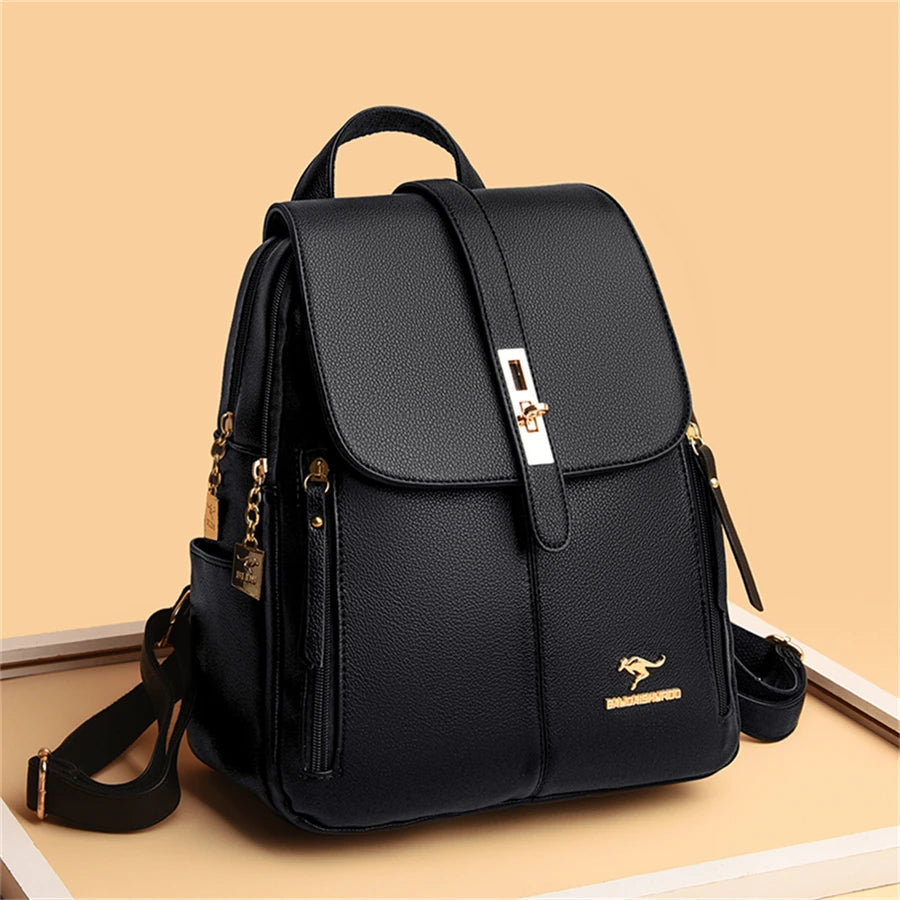 Vintage Leather Backpack for Women