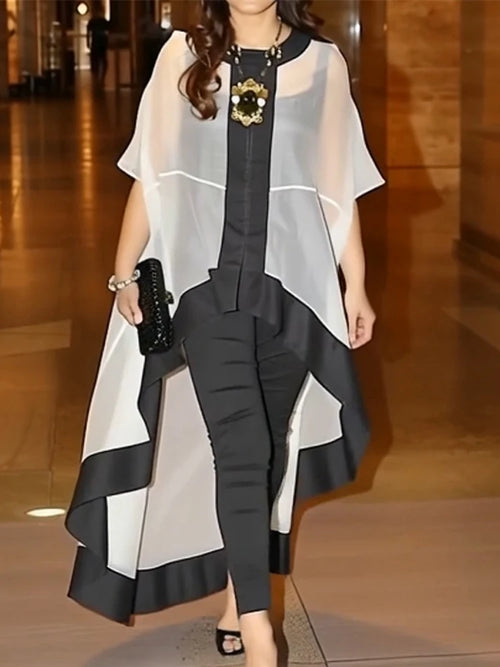 Batwing Sve See-Through Blouse