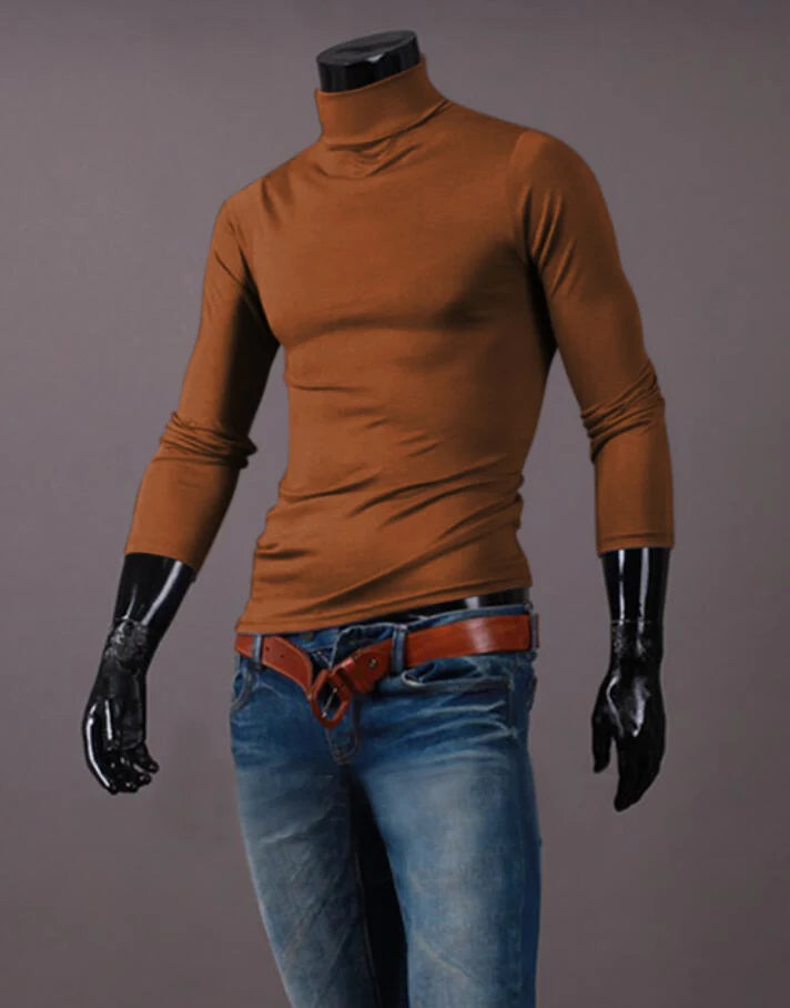 Thermal Underwear Tops Men Winter Clothes Thermal Shirt Autumn Men's Winter Tights High Neck Thin flattering Fit Long Sve T-shirt