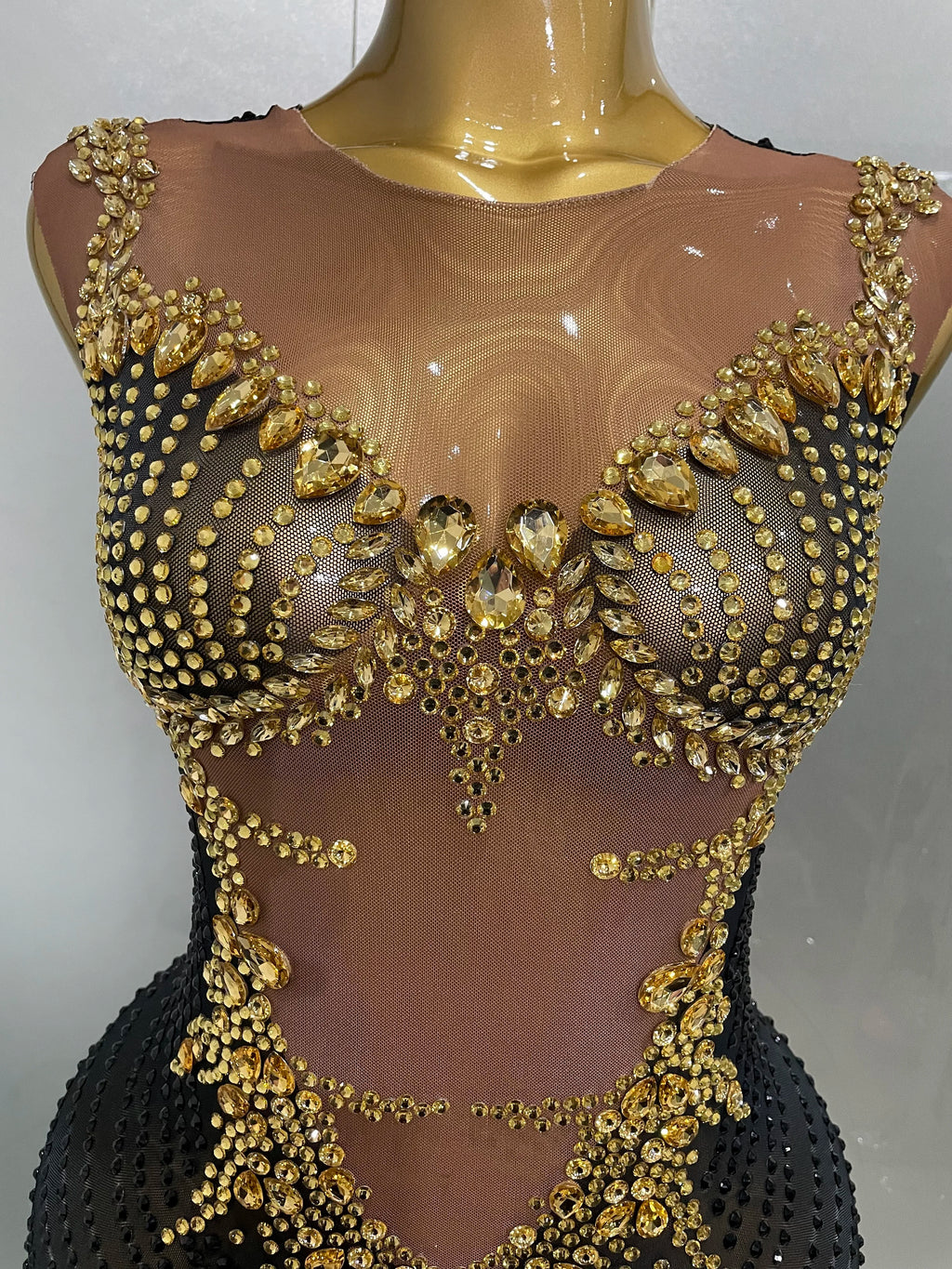 Sparkly Rhinestones Sleeveless Long Dress