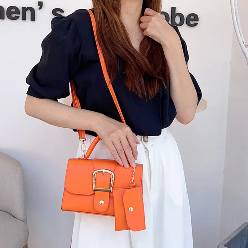 PU Leather Small Square Crossbody Bag - Nitamoje