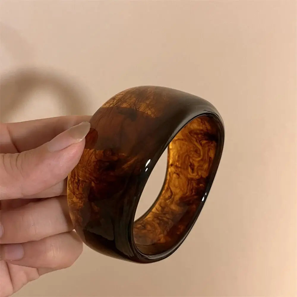 Vintage Chunky Geometric Resin Bangle