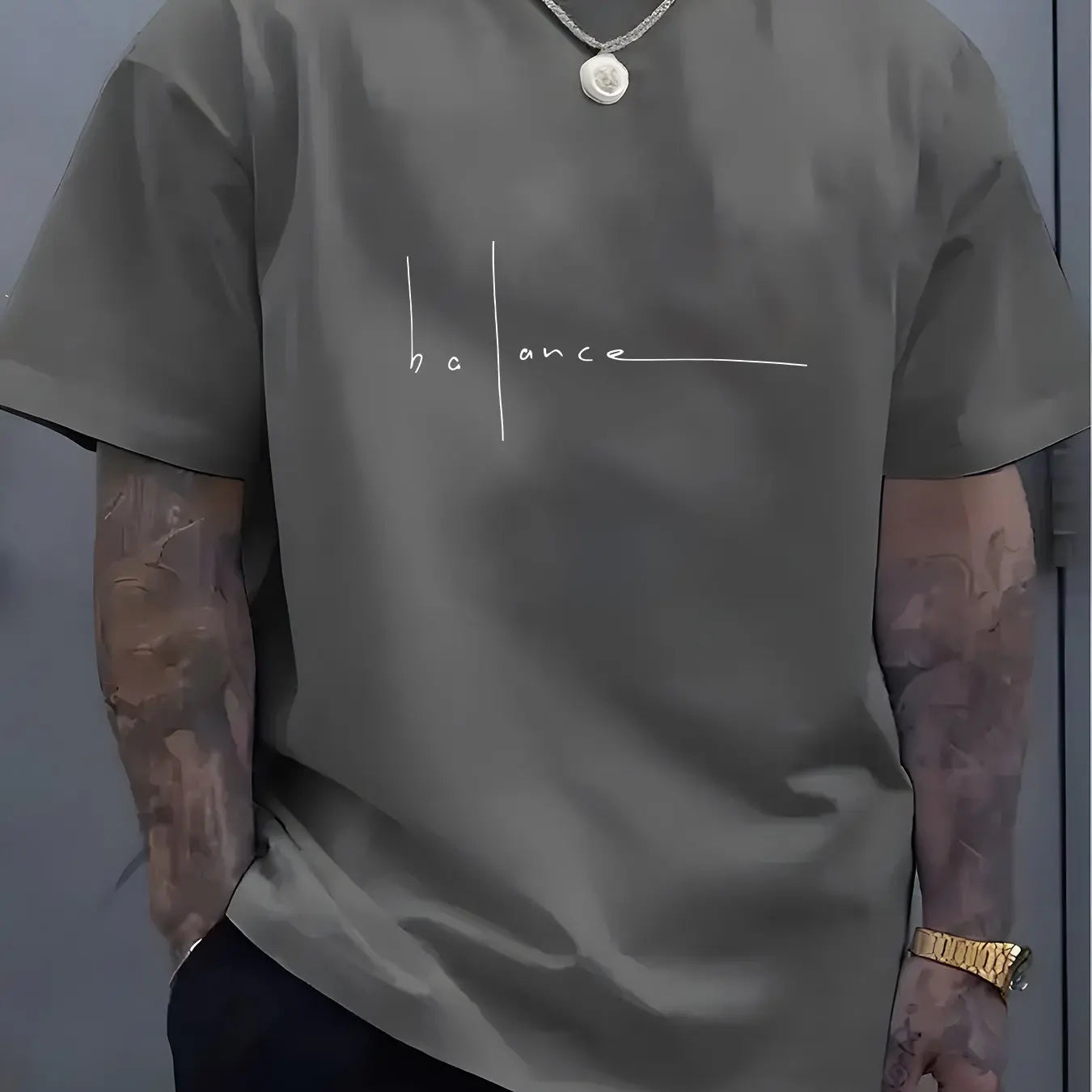Men's Cotton Graphic Print Crew Neck T-Shirt