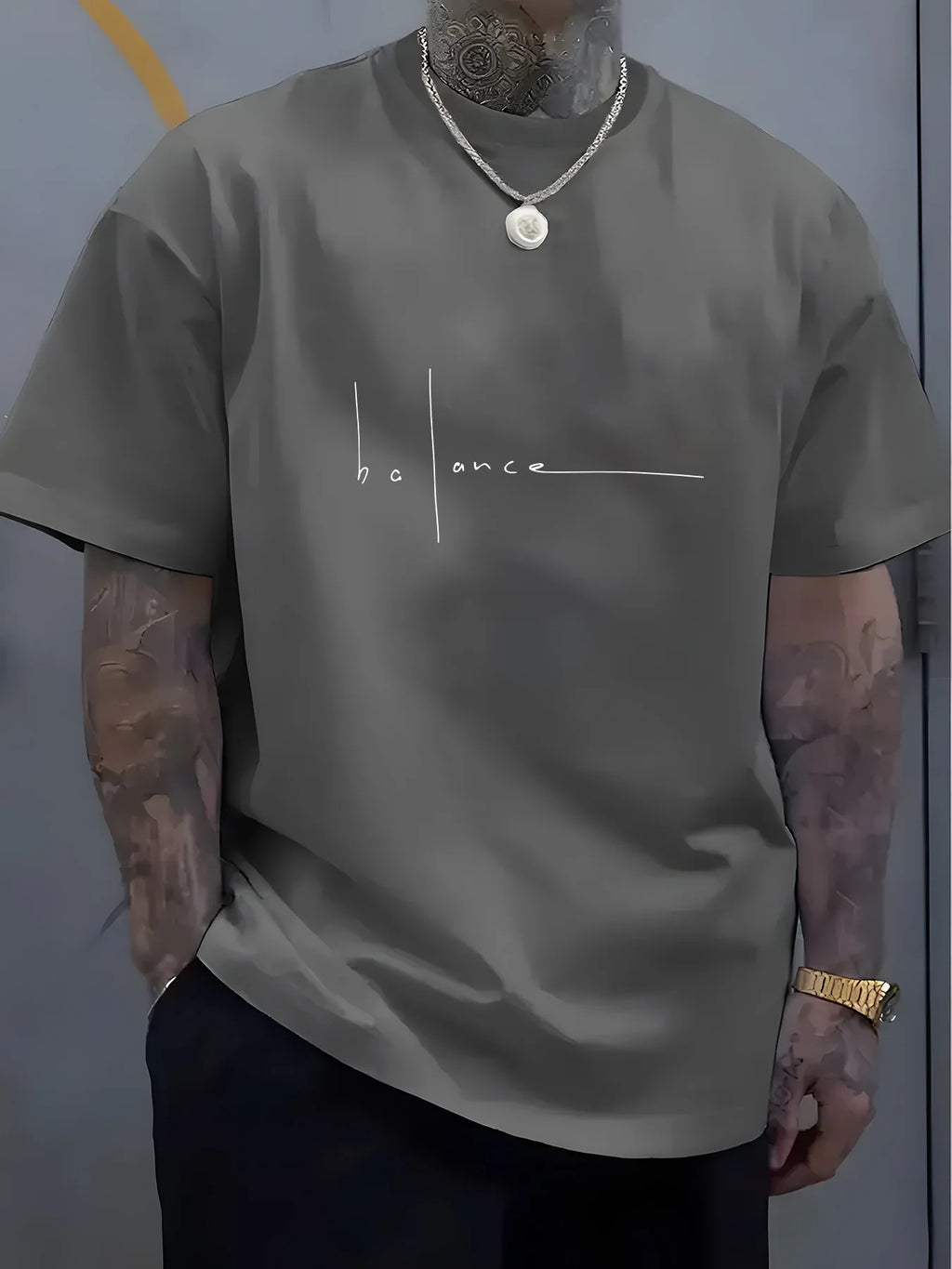 Men's Cotton Graphic Print Crew Neck T-Shirt