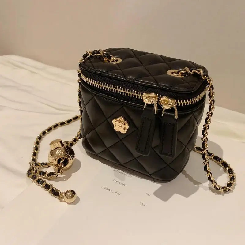 Floral chain mini crossbody bag