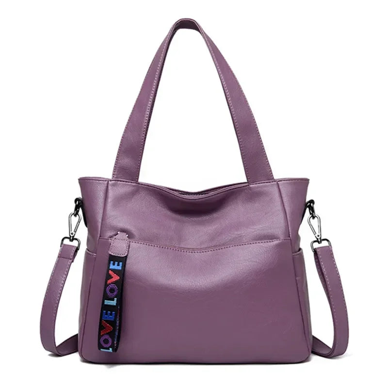 Luxury Leather Top Handle Tote Bag