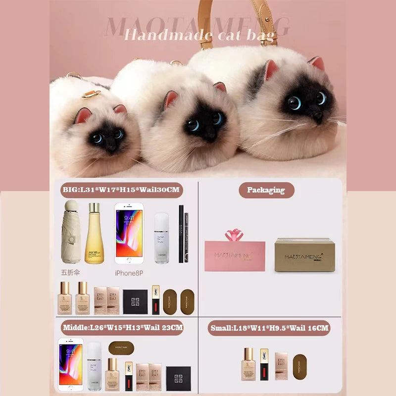 Siamese Cat Underarm Shoulder Bag